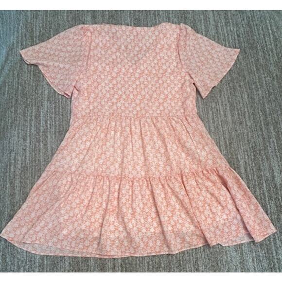 Evri Women’s Peach & White Flared Lined Dress Woman Size 0X Or 14W Lined - Picture 2 of 5
